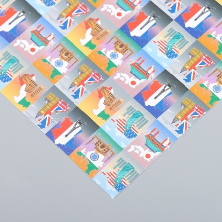 Scrapbooking paper "Travel" density 180 g 15.5x17 cm-2