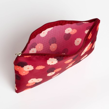 Cosmetic bag with lightning, burgundy color-6