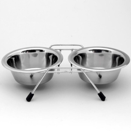 Set: double bowl on a stand, 2 x 240 ml
