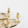 Metal earrings "chains" semicircle, color gold