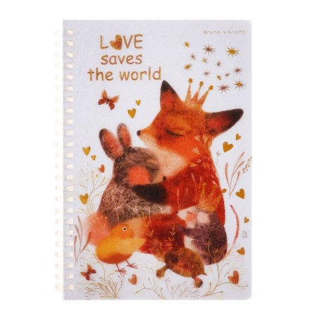 A notebook of 60 sheets in a cage on the crest "Love, as it is", plastic cover, tinted block 70g/m2