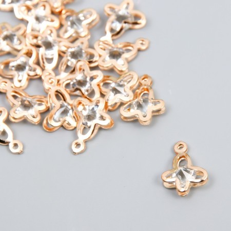Decor for creativity Metal "Butterfly" gold, crystal 0.5x1.3x1.7 cm-1