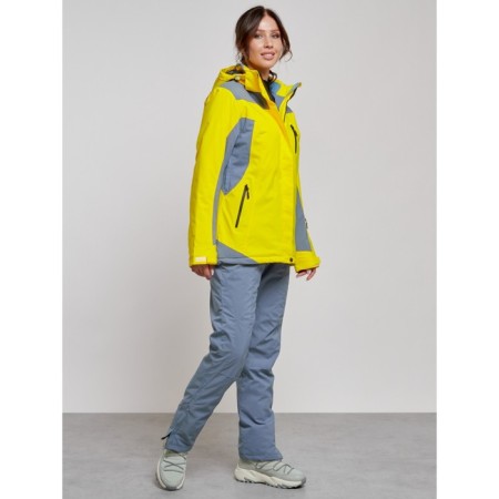 Ski costume female winter, size 42, yellow color-2