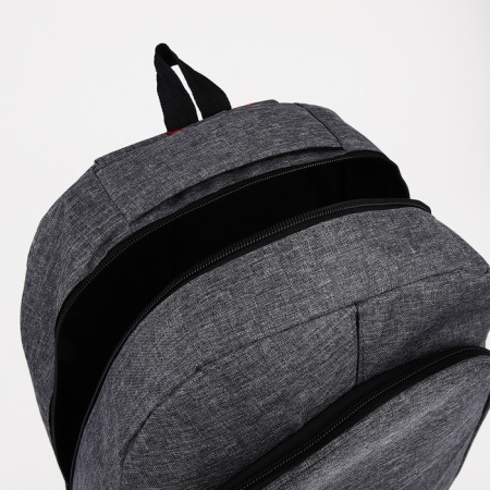 Male backpack on a zipper, 3 outer pockets, gray color-5