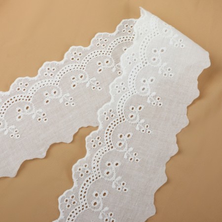 Lace embroidery, 70 mm × 13 ± 1 m, white color-1