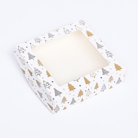 Folding box with the "Christmas tree" window, 15 x 15 x 4 cm-2