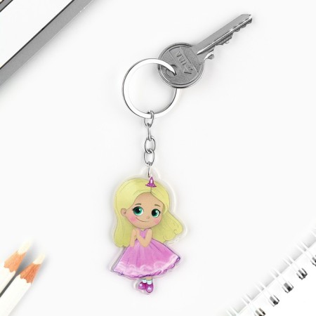 Key keychain children's acrylic "Princess", 3.5 x 10 cm-2
