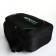 Young backpack from textiles with a zipper, 4 pockets, black/green color