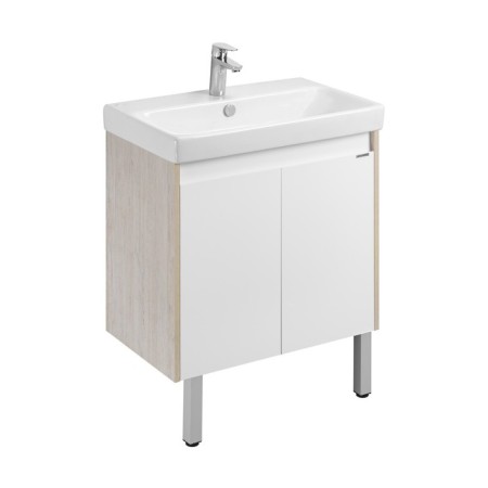 Tumbling under the Aquaton sink Scandil Doors, 70 cm, white gloss color, oak Verona-2