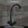 Kitchen mixer Zein Z3665, two-wound, pour height 22 cm, ABS plastic, black