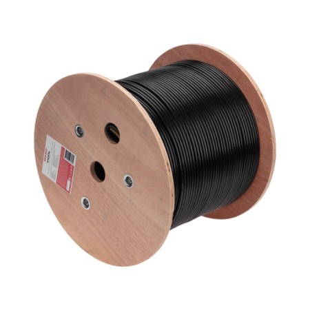 Cable twisted steam U/UTP, CAT 6, PE, 4PR, 23AWG, OUTDOOR, SOLID, Black, 305M Rexant-1
