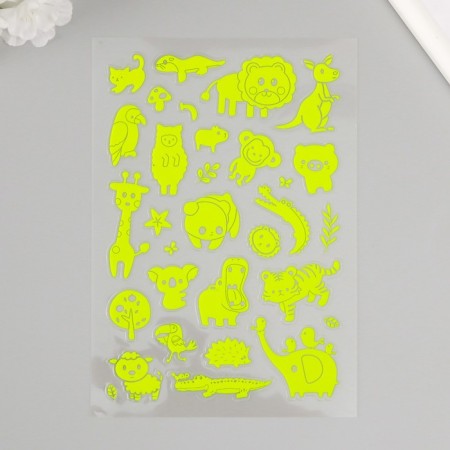 Plastic sticker phosphorus "amazing animals" mix 27x15.5 cm-2