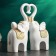 Figure "Elephant - a trunk heart" set 2pcs, 22x11cm, white with gold