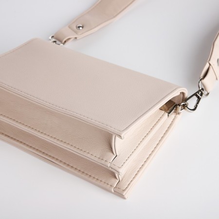 Women's bag Textura, messenger, small size, beige color-3