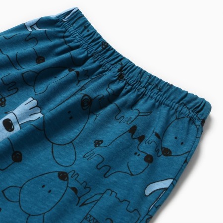 Pajamas for a boy, jeans color, height 110 cm-5