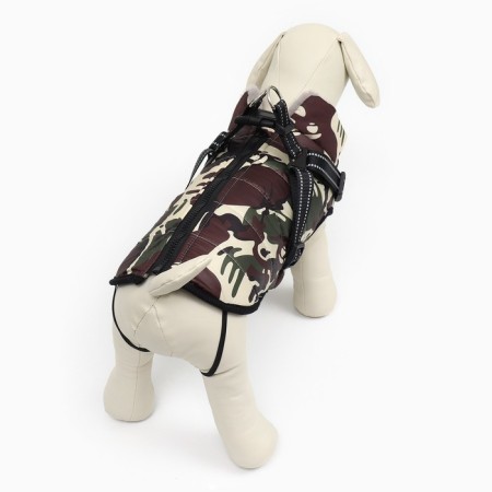 Jacket for dogs with a harness, size m, camouflage-2