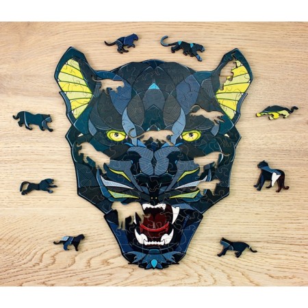 Ewa wooden puzzle, black panther, 21 × 19 cm, puzzle-6