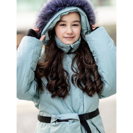 Jacket for girls, height 170 cm, green color-3