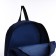 A backpack with a zipper, external pocket, blue color