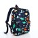A backpack with a zipper, external pocket, blue color