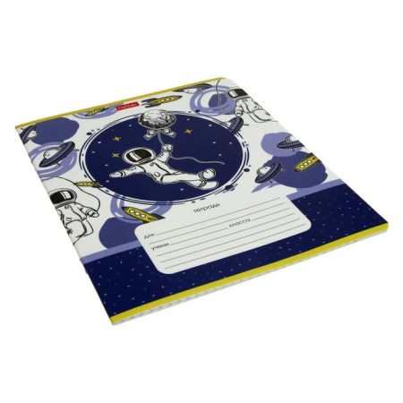 Notebook 12 sheets in a cage, "astronaut", cover covering cardboard, mix-2