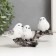 Polystone souvenir "Three white sparrow on a twig" 7.5x17x8.5 cm