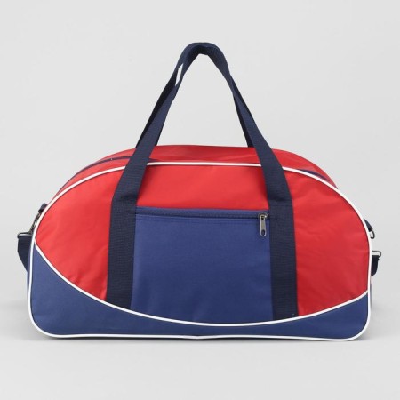 Sports bag with lightning, 3 outer pockets, long belt, red/blue color-2