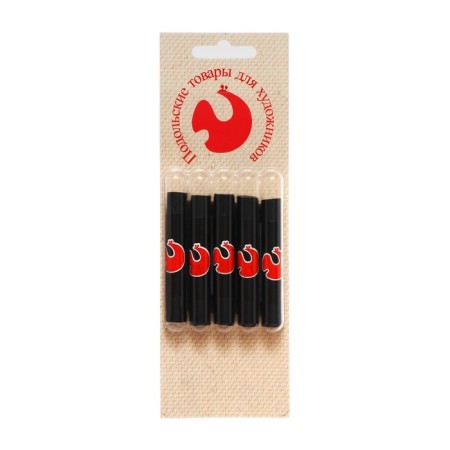 Black sauce, set 5 pieces (length65 ± 1 mm; diameter 10.5 ± 0.6 mm), in the blister