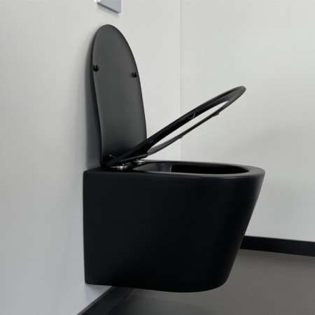 Comforty 105 MV toilet seat, SoftClose duroplast is thin, quick -saturated, black matte color-1