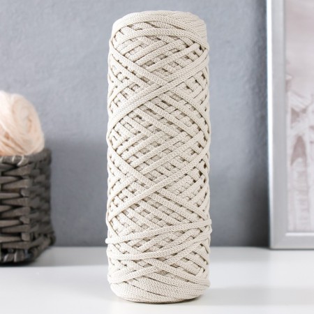 Knitting cord 100% polyester, width 3 mm 100m (ivory)-4