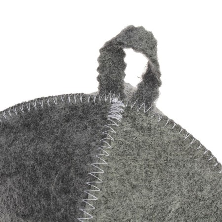 Classic hat for the bath, gray with gold embroidery "Dobroparov"-4