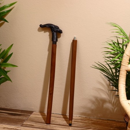 Cane "mountain goat" (collapsible) wood, brass 95x13x3.5 cm-1