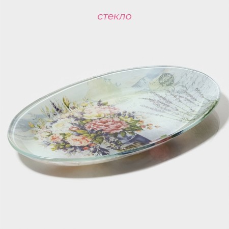 Glass Serving shares "Spring Romance", Ovalnaya, 24.5 × 15 × 2 cm-1