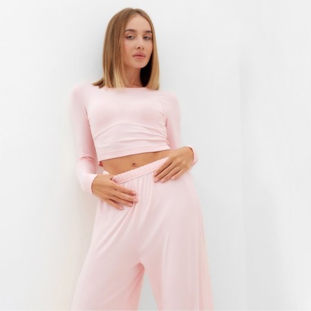 Female set (longshit, trousers) minku: Home Collection Pink color, pr 48-1
