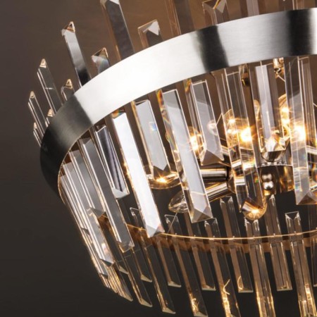STECCATO chandelier, 8x60W E14, Nickel color-2