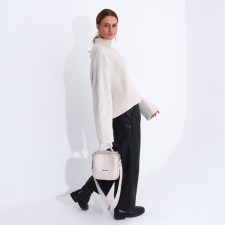 Women's bag over the shoulder Textura, small size, beige color-6