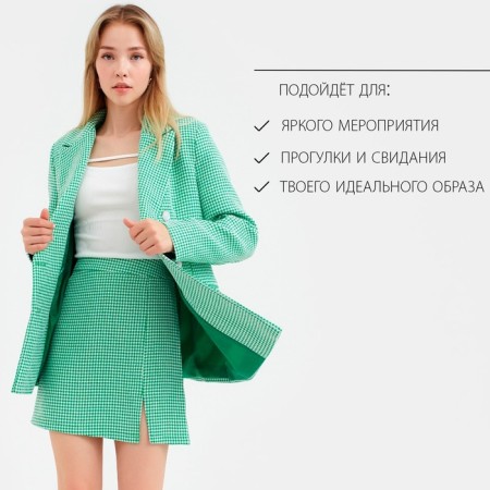 Jacket female double -breasted mist p. 42, green/white-15