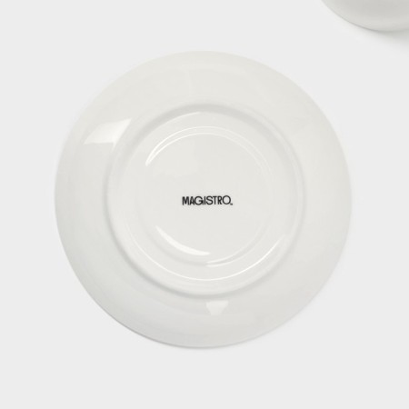 Tea steam porcelain Magistro "Blanche", 2 items: a cup 200 ml, a saucer d = 14.5 cm, white color-6