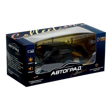 Metal machine Limo, 1:32, inertia, light and sound, black color-4