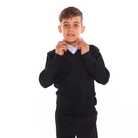 School jumper-unit for boys, black color, height 152-158cm-2