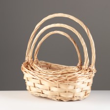 A set of baskets of 3 pcs, 38x28x14/36, 32x22x12/31, 26x17x11/26 cm, willow
