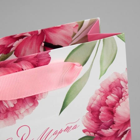 Gift Package Laminated, packaging, “peonies”, S 12 x 15 x 5.5 cm-5