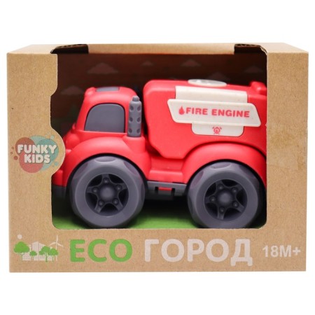 Eco-machine Funky Toys "Fire Service", red color, 10 cm-1