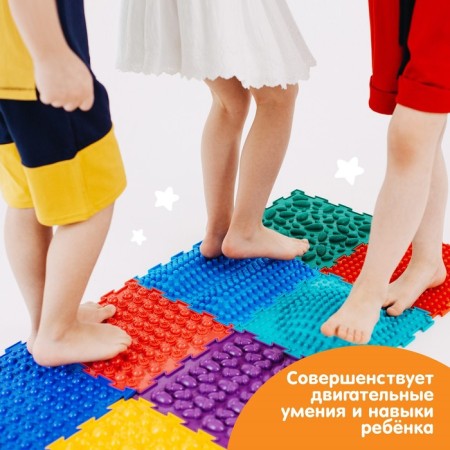 Modular massage rug orthodon "Island", hard, color mix-3