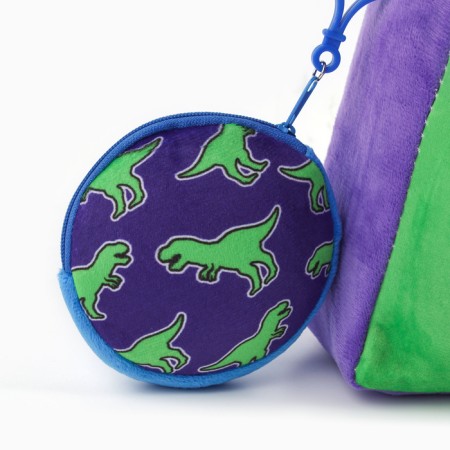 Baby plow -checker with a purse "Dinosaur", 24*24 cm, purple color-7