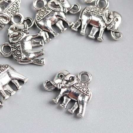 Decor metal for creativity "Indian elephant" silver (A16480) 1.3x1.2 cm-2