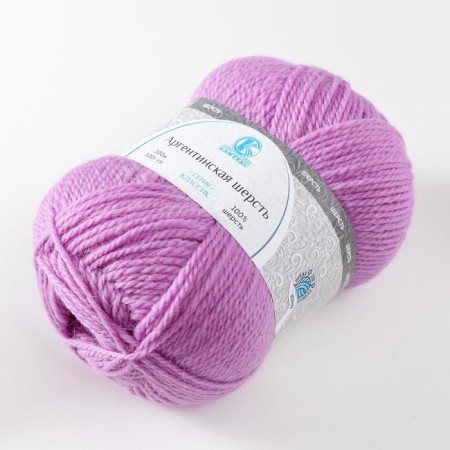 Yarn "Argentinean wool" 100% imported p/t wool 200m/100g (058 lilac)-1