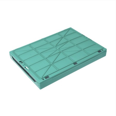 The box is folding, plastic, 47.5 × 34.5 × 23 cm, 30 kg, green-gray-5