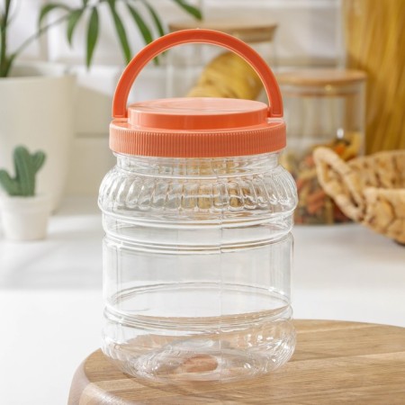 Bank for storage of products, plastic, 1.5 l, color mix-5