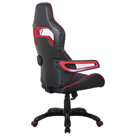 Playing armchair Brabix "Nitro GM-001", fabric, eco-leather, black, red inserts-3